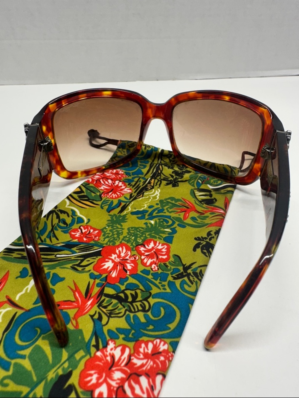Ed Hardy Sunglasses Oversized Tortoise Shell Tattoo Skull Y2K 2000 True Vintage - Picture 3 of 9